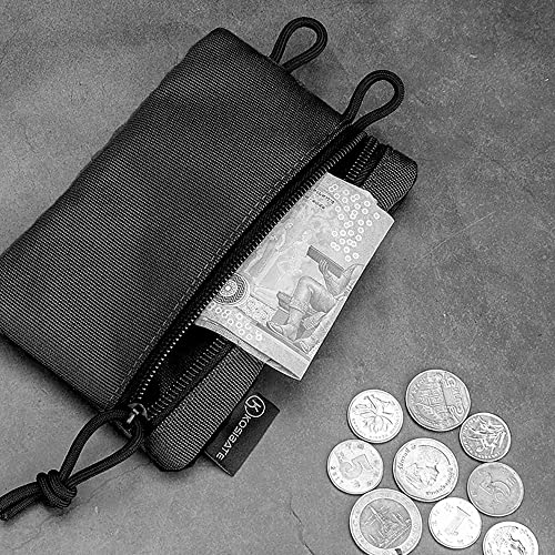 Forubar Small Edc Pouch, Edc Pocket Organizer, Mini Portable Tool Pouch With Shoulder Strap For Flashlight/Tactical Pen/Card/Key/Phone-Men's Slim Pock (Black) #TOP6