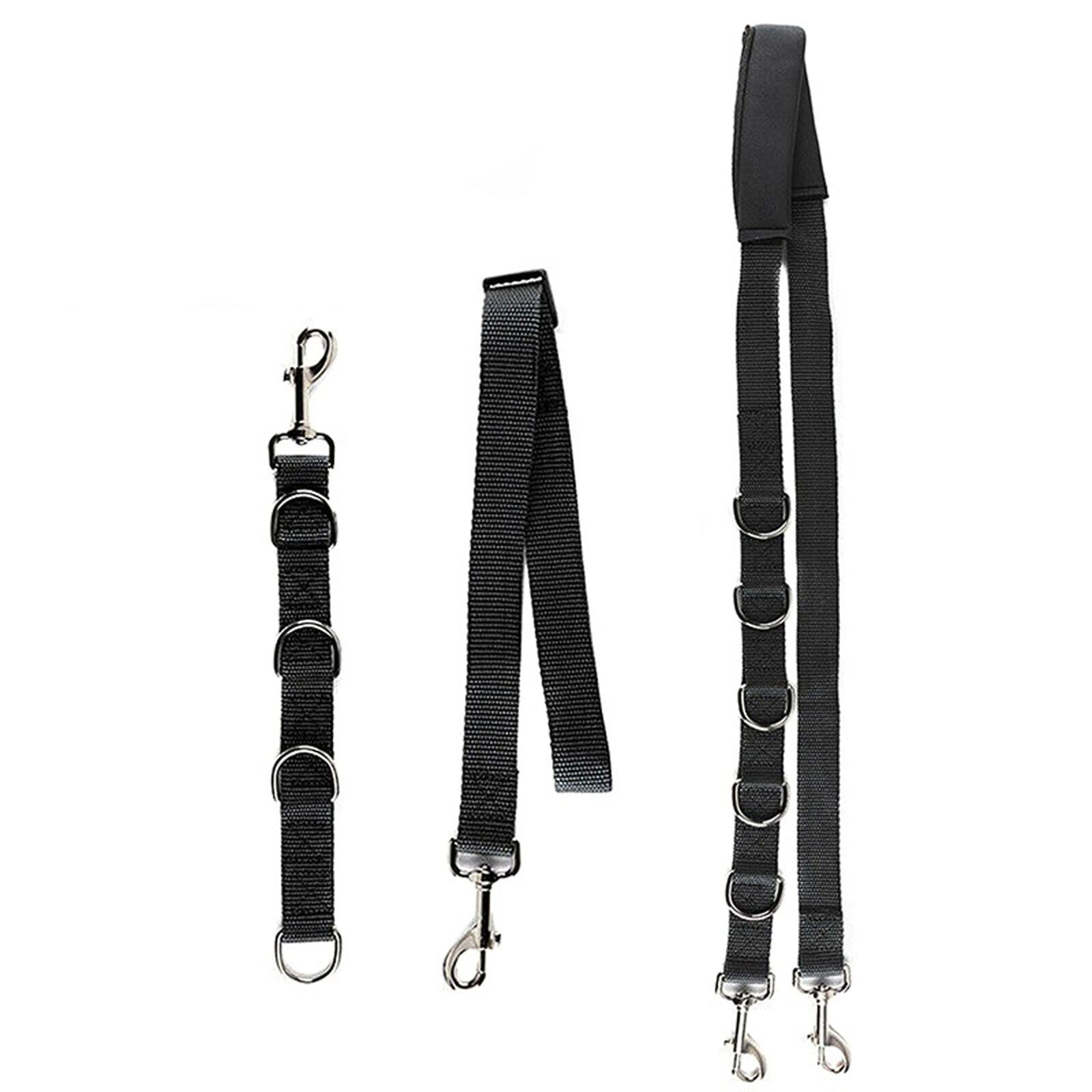 YAZGAN Multiple Dog Leash No Tangle, Pet Supplies Adjustable Dog Grooming Belly Strap D-rings Bathing Band Free Size Pet Traction Belt Dog Collar Dog Harness 3pcs