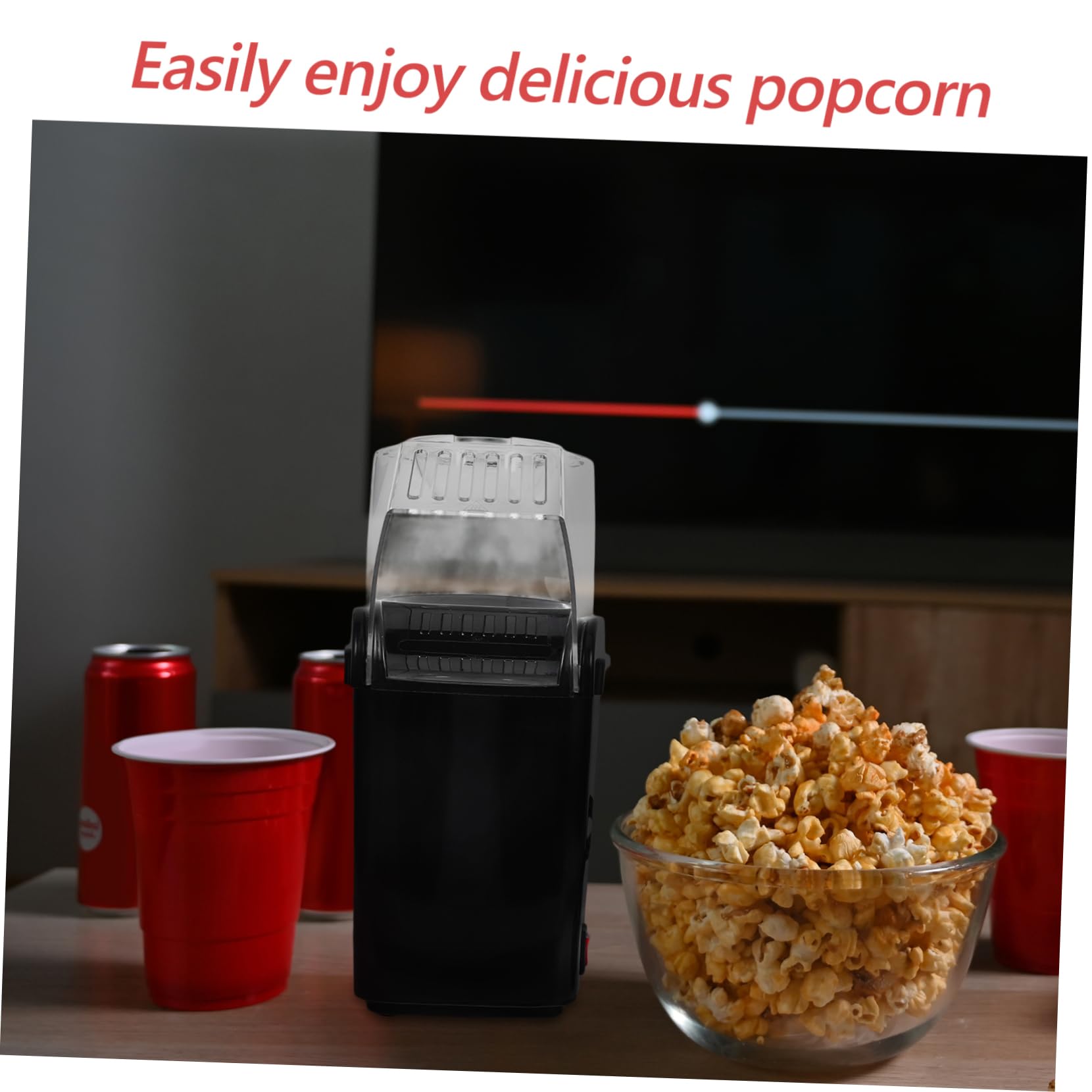 Elektrischer Mini-heißluft-popcorn-popper Mit Messbecher Automatischer Luft-popcorn-maker Ohne Öl Für Partys Und Familienfeiern Kompakt Und Einfach Zu Bedienen