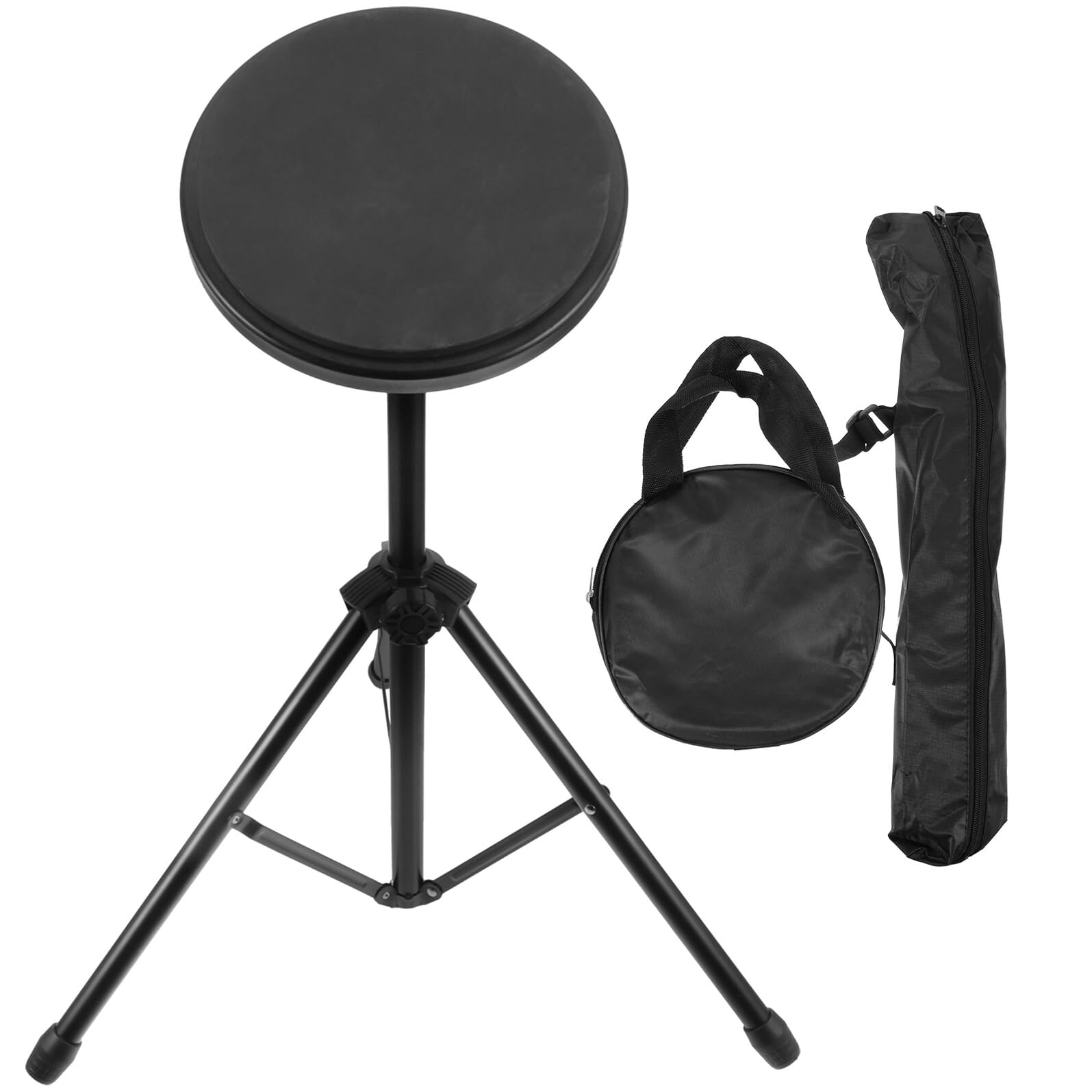 Ciieeo Almohadilla de Práctica para Batería de 8 Pulgadas Soporte, Tapete Silencioso de Goma Negro, Kit para Bateristas Principiantes Alfombrilla Reductora de Ruido, Accesorio