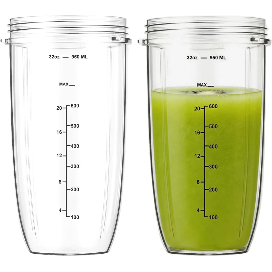 for Nutribullet Cup 2 Pack, 950ml Nutri Bullet Blender Cups, Replacement Cup Accessories Fit NutriBullet 600W 900W Nutrient Extractor — image 1