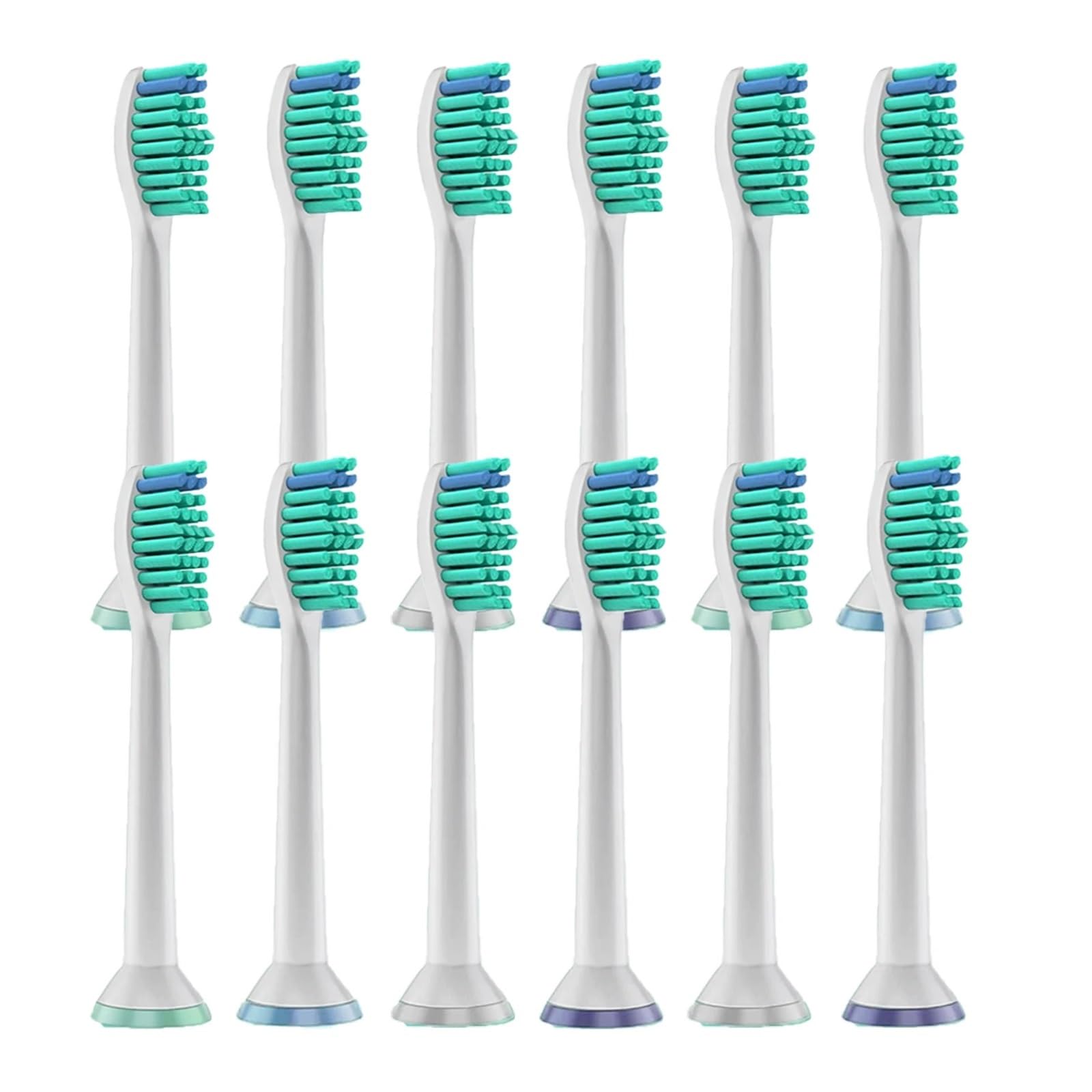 4/8/12/16/36 Testine di ricambio per spazzolino elettrico, compatibili con Philips, Testine per spazzolino elettrico 1100 2100 4100 4300 5100 5300 6100 6500 ecc. (12 pezzi)