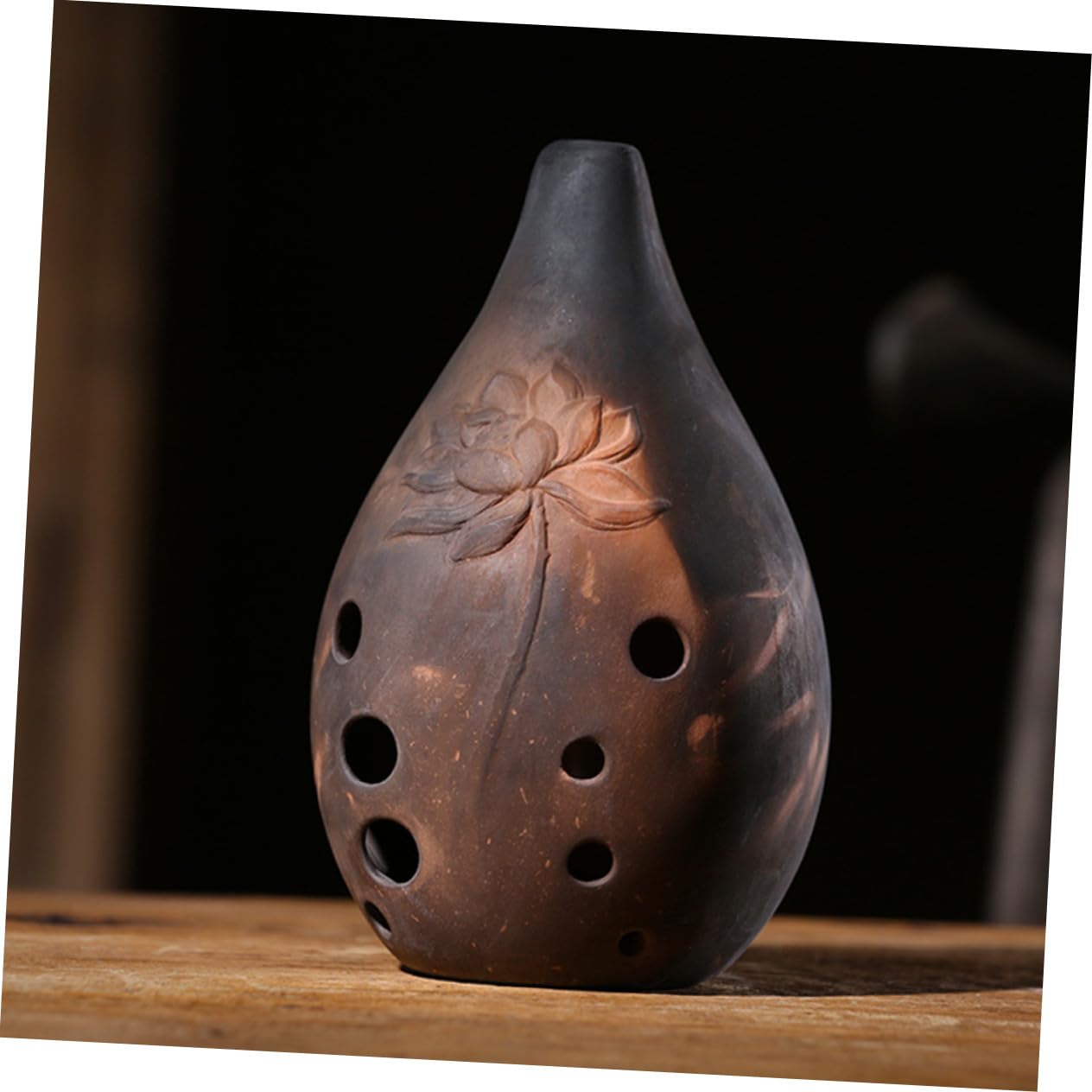 BESPORTBLE Ocarina in Ceramica Antica Xun Instrumento Flauto Cinese 10 Fori Tonalità F Suono Profondo Strumento Musicale per Principianti Artisti