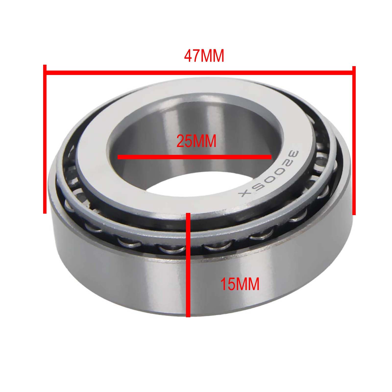 RENGYI 32005X Tapered Roller Bearing Cone Set, 25mm Bore 47mm OD 15mm Thickness 2PCS