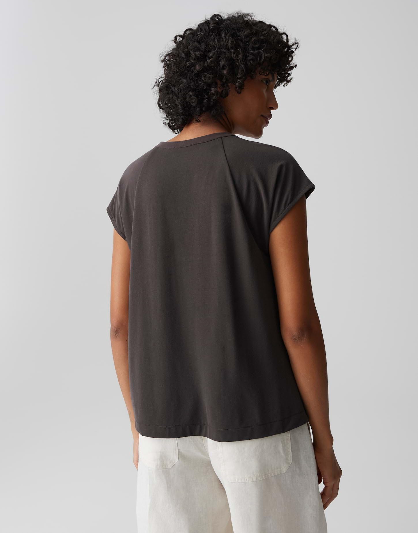 OPUS Damen Kurzarmshirt | Jerseyshirt im Materialmix Regular Fit