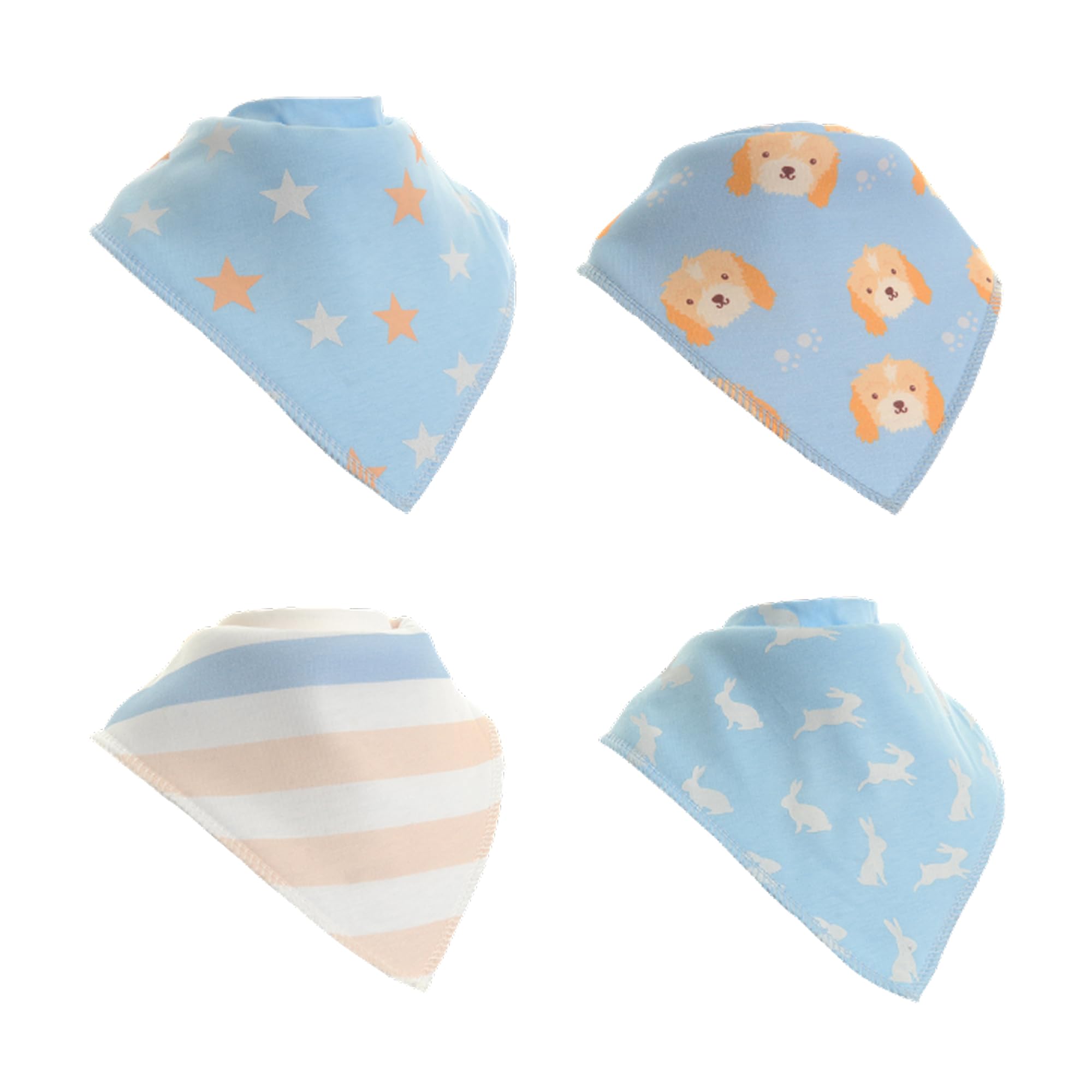 Ziggle Unisex Infant Cub Bib Bandana Dribble Bibs - Cotton Front Baby Bibs Newborn To 24 Months - Newborn Gifts - Baby Bibs For Comfortable Kids - Set