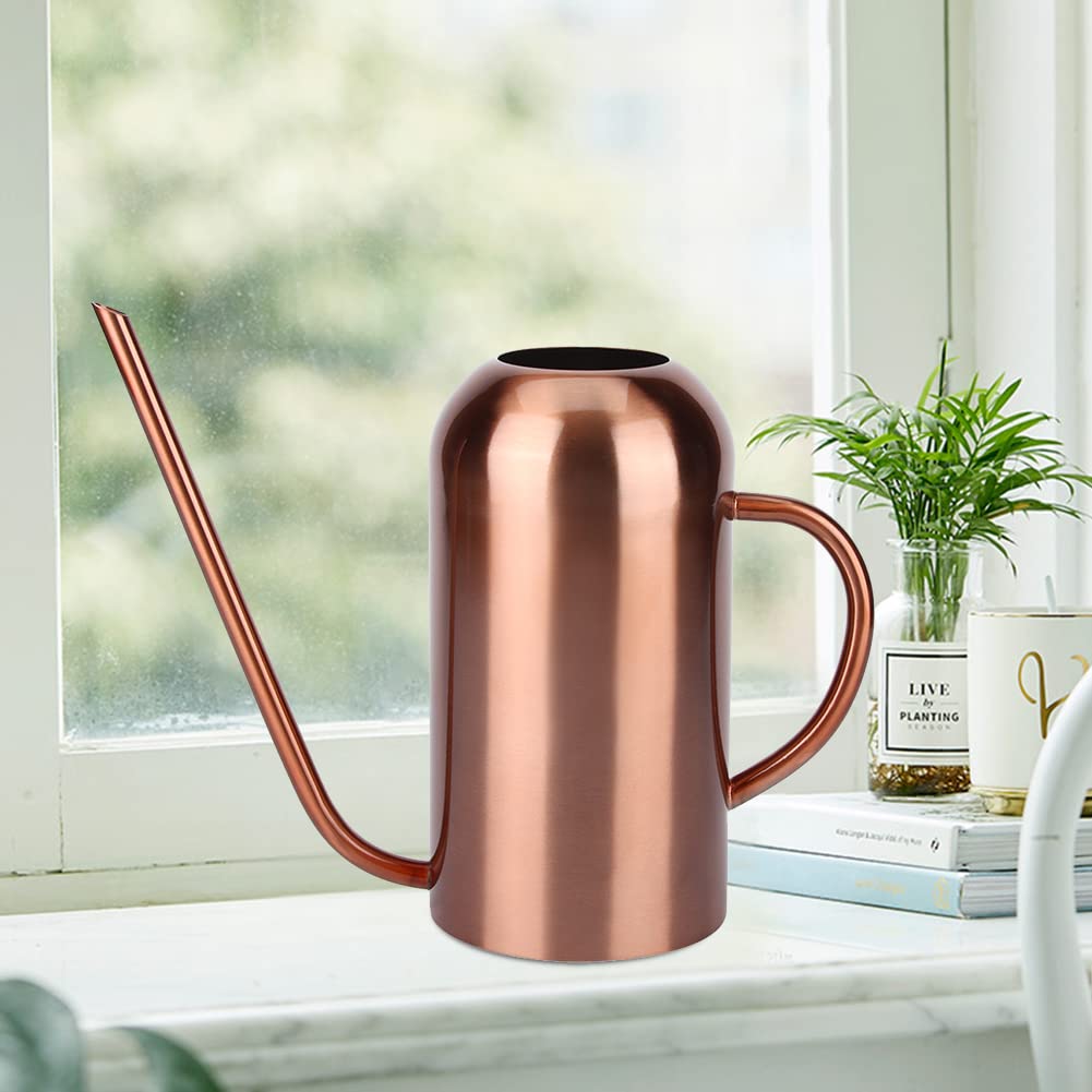 Regadera de Acero Inoxidable de 1.5L, Regadera Retro de Boca Larga para Plantas Suculentas Herramienta de Jardín para Flores y Plantas de Interior y Exterior