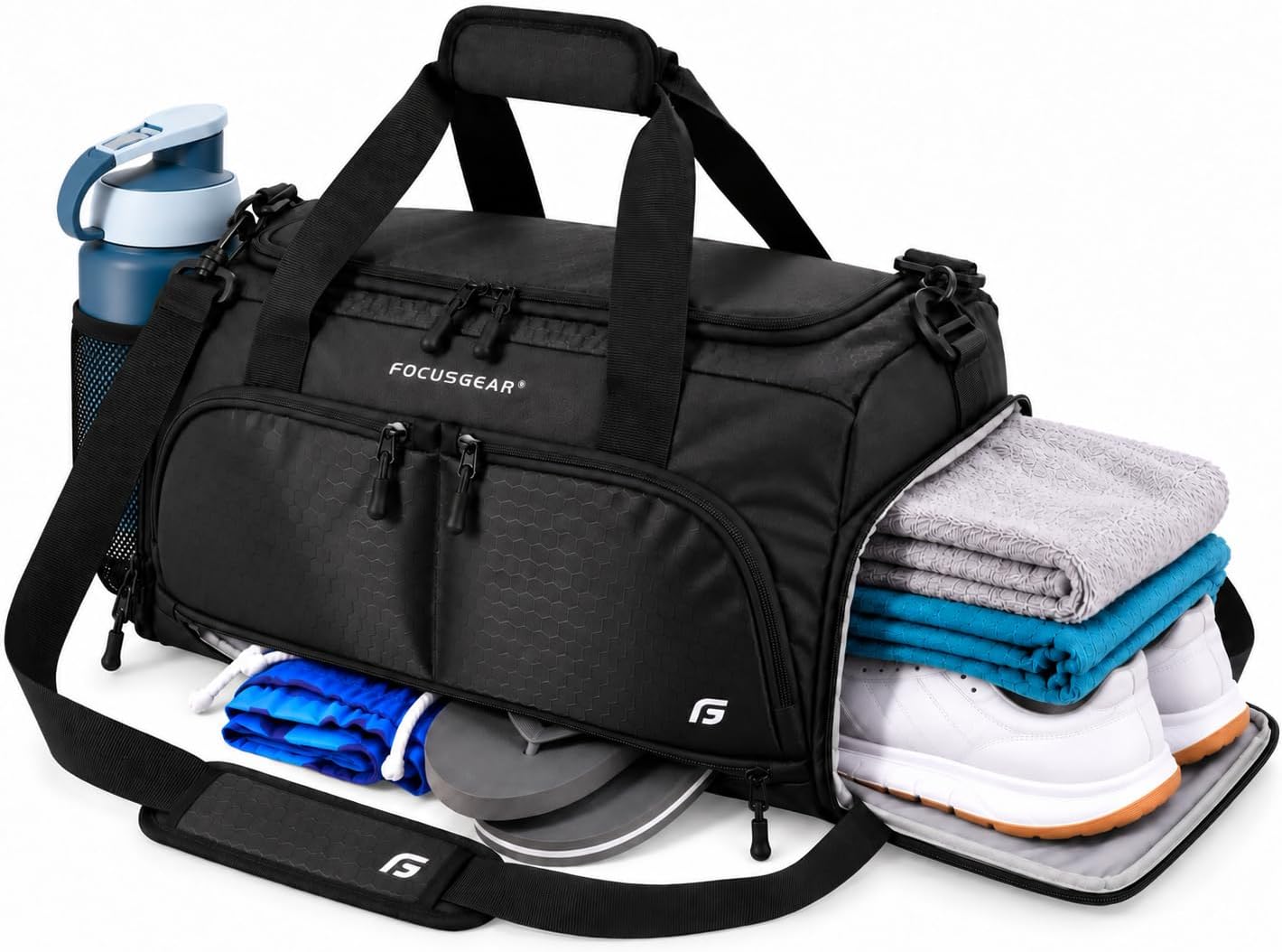 Ultimate Gym Bag 2.0: Durable Crowdsource Designed Duffel Bag with 10 Optimal Compartments, Water Resistant Pouch, Green, 11.5"H x 10.5"W x 20"L