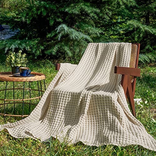 PHF Bamboo Cotton Waffle Weave Blanket #TOP29