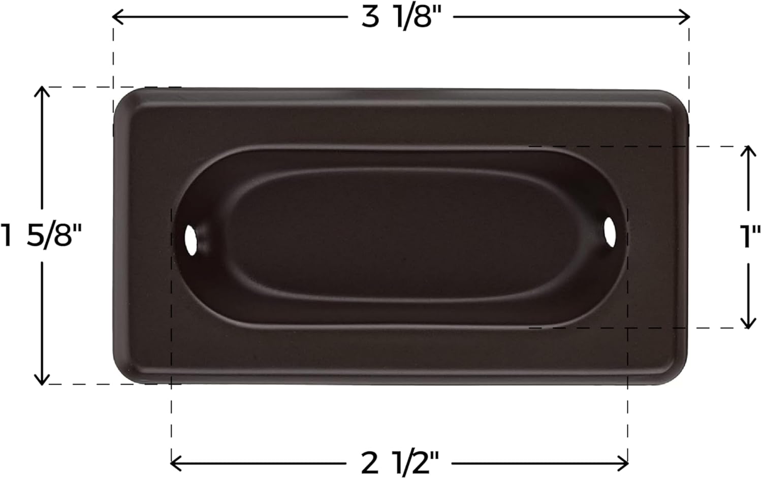 UNIQANTIQ HARDWARE SUPPLY Oil Rubbed Bronze Recessed Sash Window Lift with Beveled Edge - 3-1/8" x 1-5/8" - Pack of 10 - Stamped Brass Pull for Vertical Sliding Sash Windows - UA-823-PORB (10)