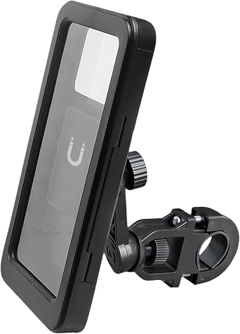 Motorcycle Phone Mount Holder, Universal Handlebar Mount for Bikes and Electric Vehicles, Black Waterproof Phone Mount