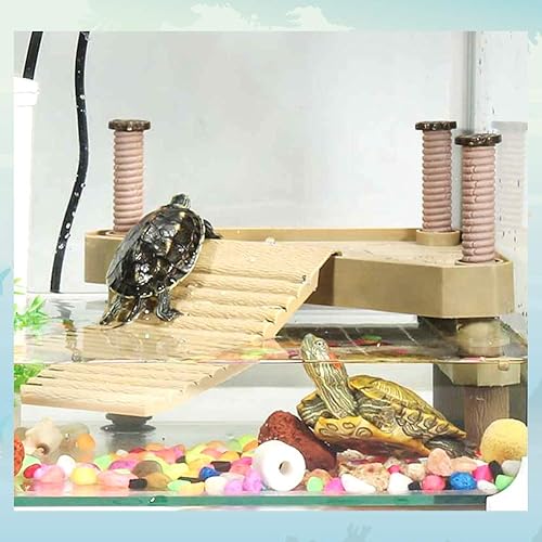 Miniatura 2 de Reptiles flotantes, muelle de rana tortuga, terrario, adorno decorativo con rampa de escalera texturizada