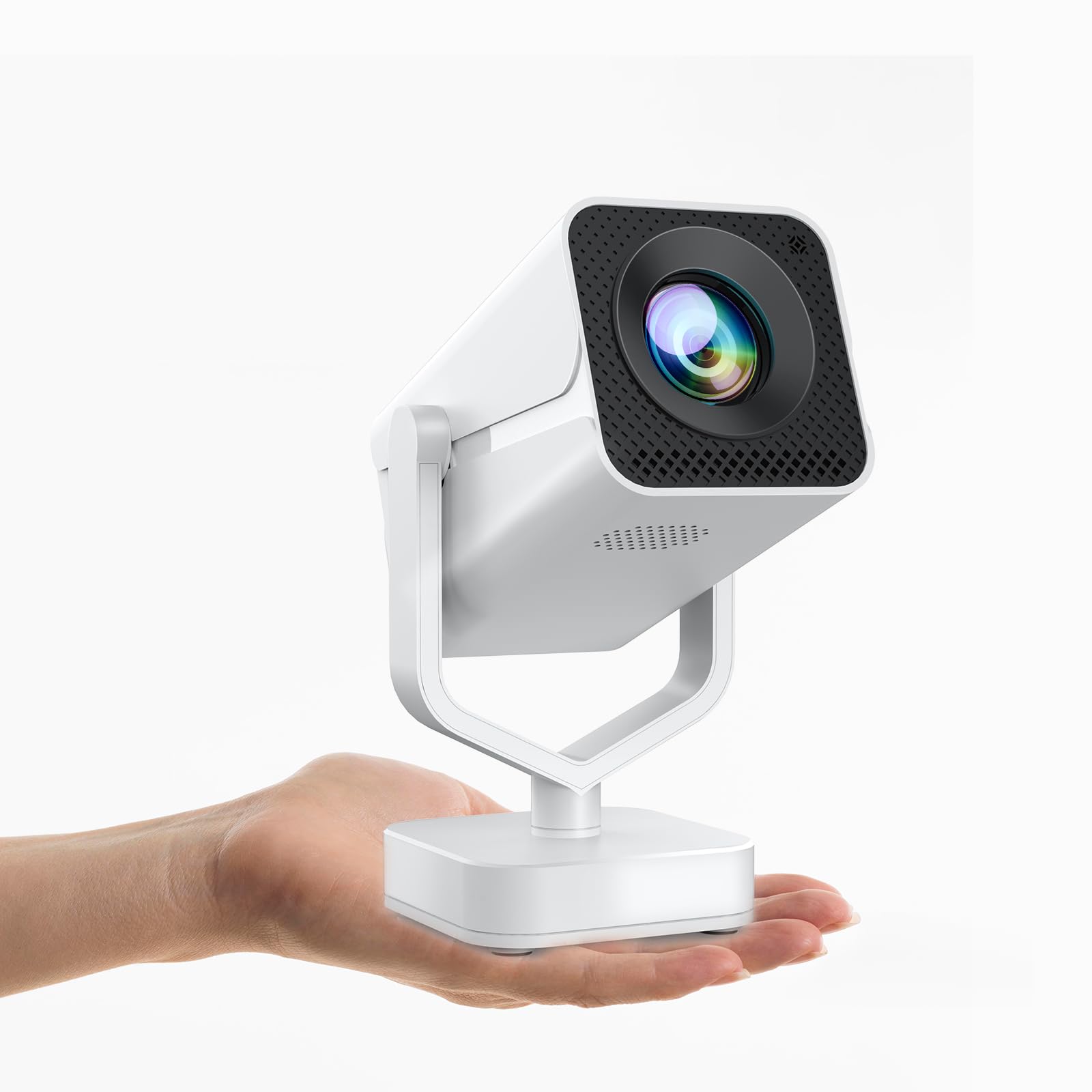 [E-Focus/Auto Keystone] Mini proiettore, Rotazione 210°, Proiettore Portatile Full HD 1080P supporta, Bluetooth WiFi6 AKATUO projector Portatile da esterno/TV Stick