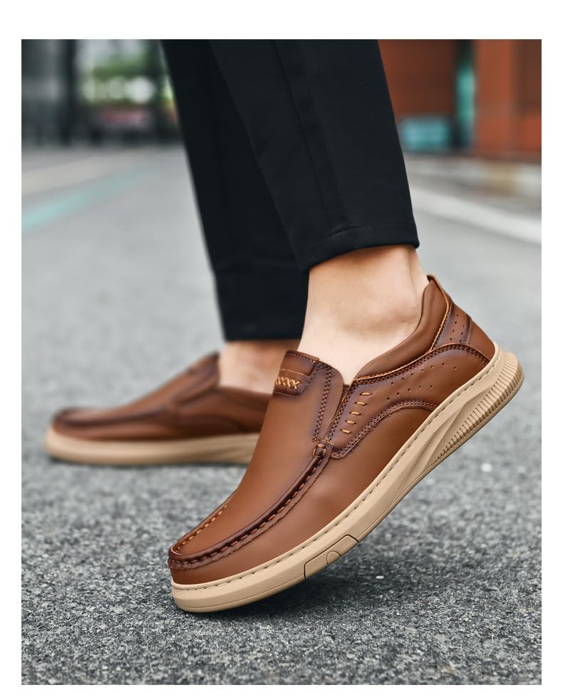 Men's Genuine Leather Loafers Slip-On Driving Shoes Casual Moccasins Soft Comfortable Spring Summer Flats2