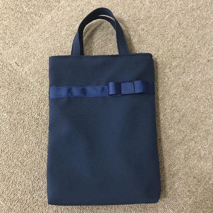Amazon.co.jp: レッスンバッグ 上履き入れ 濃紺ネイビー お受験 女の子