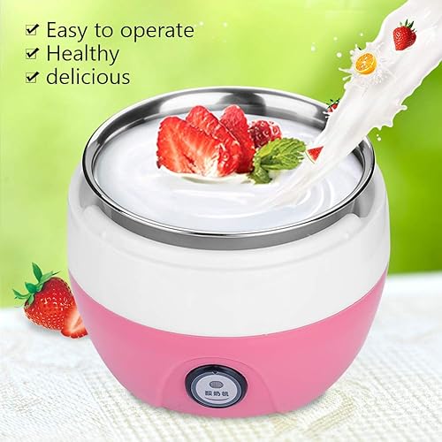 Miniatura 4 de Máquina automática para hacer yogur, fabricante de yogur digital, para cocina y hogar (rosa)