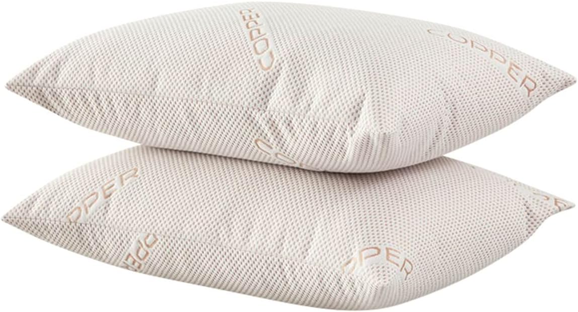 Copper Infused Pillow Covers, Made of Soft Polyester, Woven in Copper Fibers, Bedroom Décor - Each Measures 28\" Long x 20\" Wide by OakRidgeTM Standard White