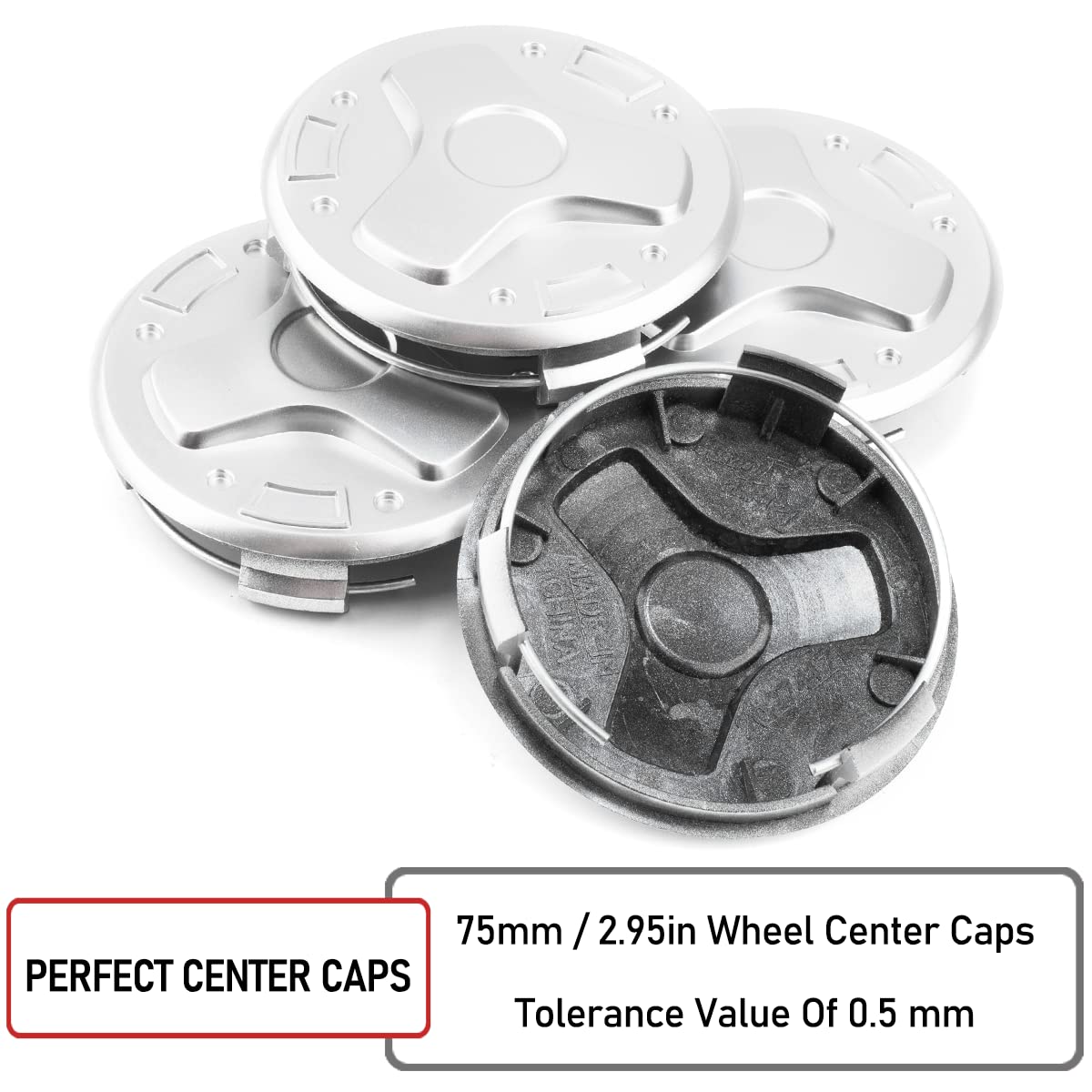 Cache-moyeux Chromé Pour Mercedes, Honda - Lot De 4, Diamètre 75 Mm, ABS