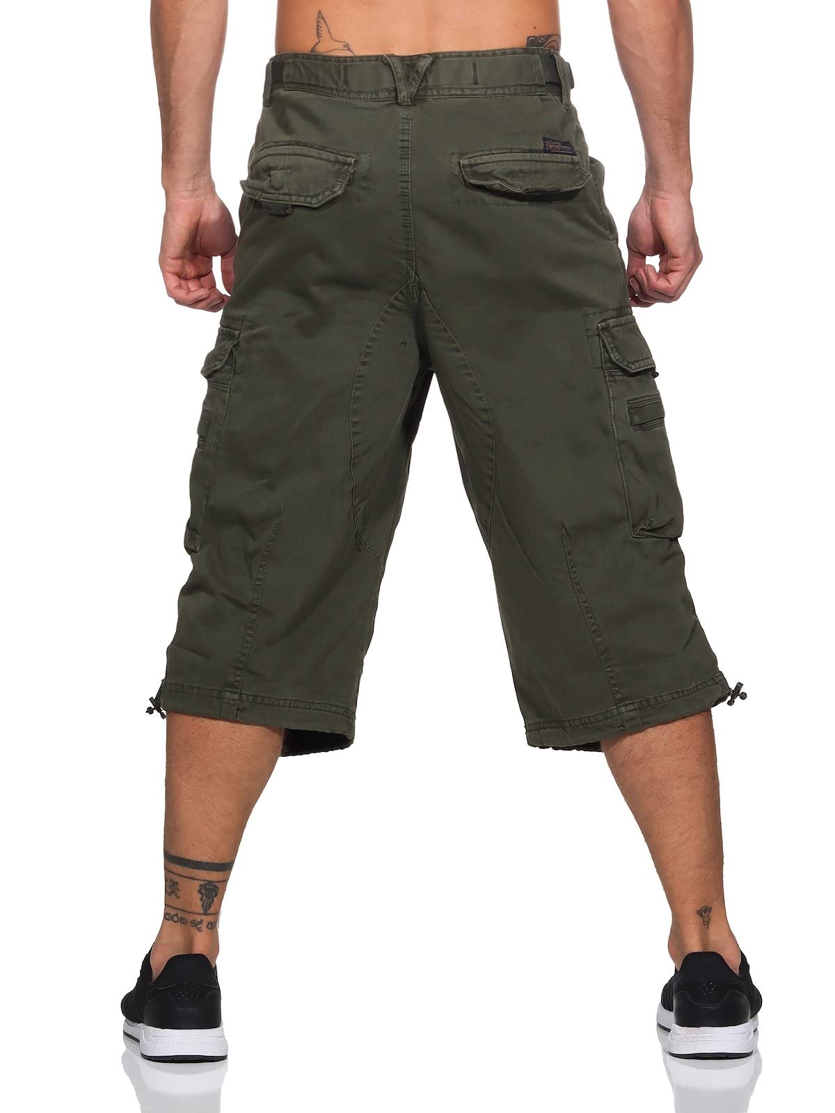 Jet Lag Safety B - Pantalones cortos cargo 3/4 para hombre con bolsillos laterales