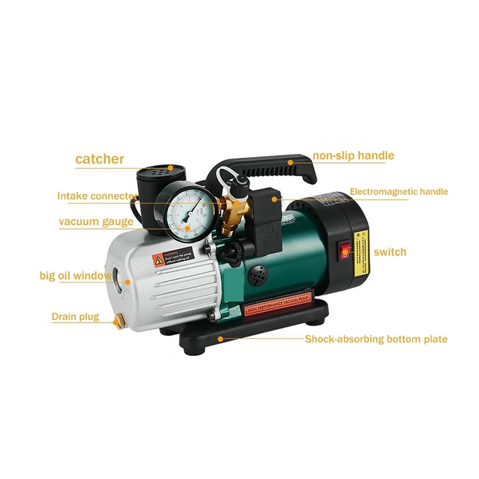 Vakuumpumpe, Vakuumpumpe, tragbare Drehschieber-Intelligente, Klimaanlage, Kühlschrank, Reparatur, geräuscharme Luftpumpe, Anti-Rückfluss, 125 W(PCV-2M)