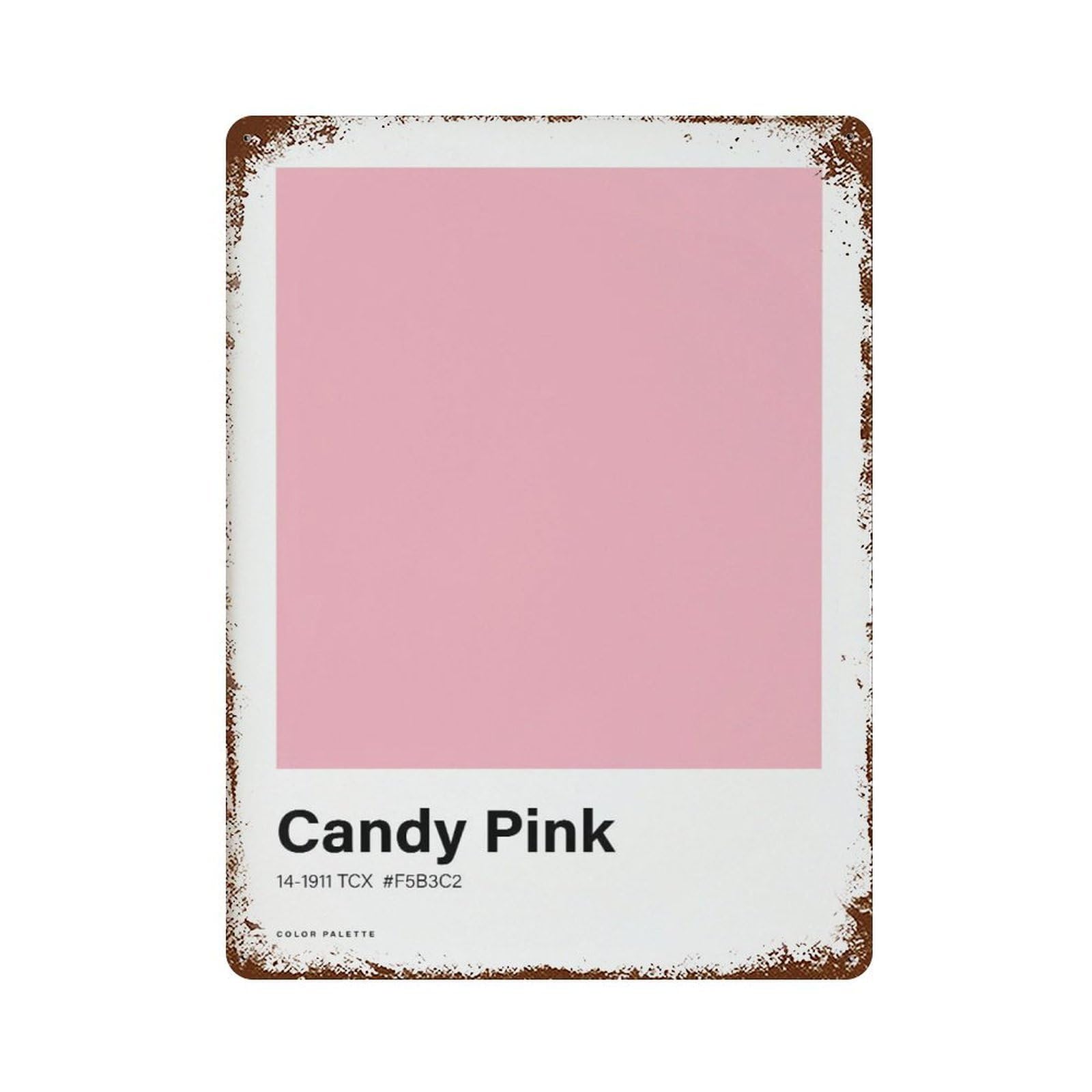 xiaoxiaoshen Candy Pink Color Palette Minimalist Nordic Decor Wall Decor Art Metal Tin Poster Modern Home Decor Art Home Bar Shop Decorations Vintage Sign 40x30cm