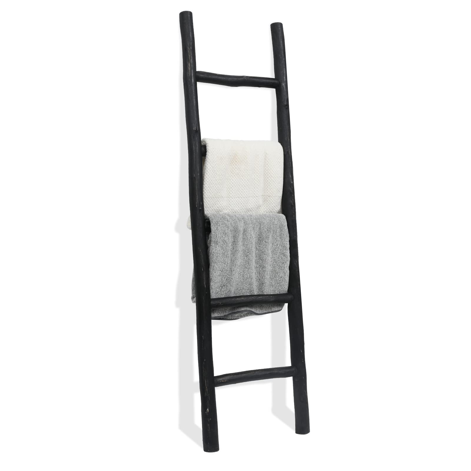 FUIN Fully Assembled 5ft Wood Blanket Ladder Living Room Decorative