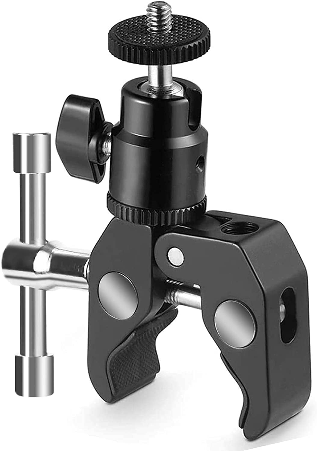 TalenCamera Super Clamp Mount with Ball Head Mount Hot Shoe Adapter with 1/4 Thread for GoPro Hero 9 8 7 6 5 4,DJI Action Cameras, 360 ° Motorcycle Camera Mount