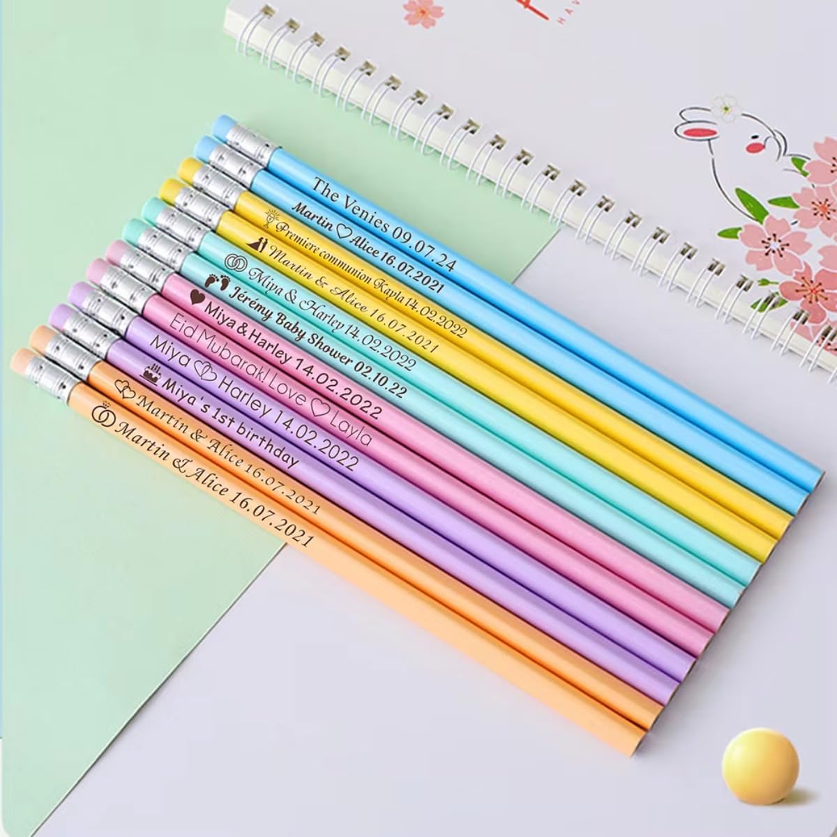 Personalized Engraved Pencils,Personalized Pencils With Name,Custom Name Pencil,Personalized Pencils (40Pcs,19cm)