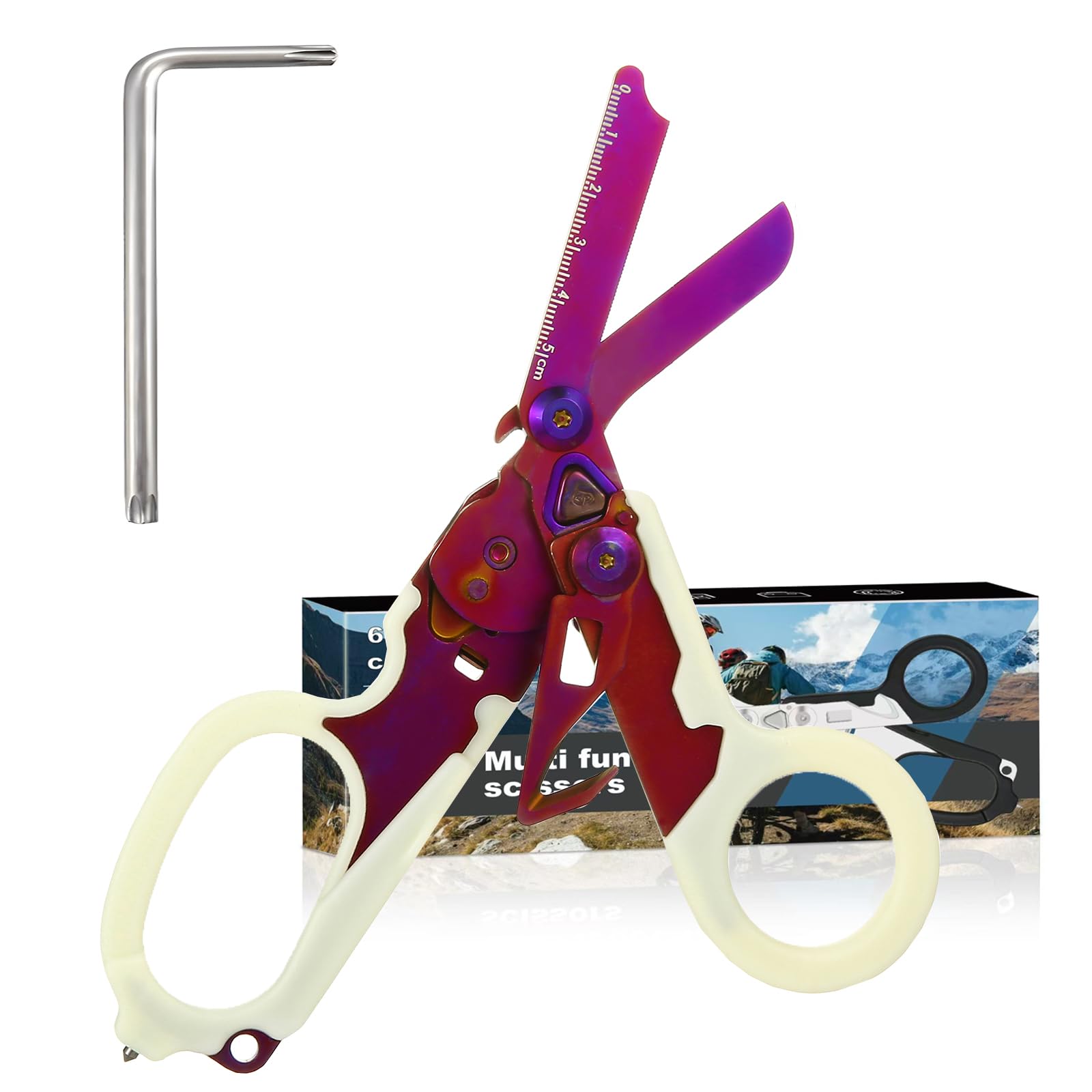 6-in-1 Heavy-Duty Emergency trauma shears (Purple)