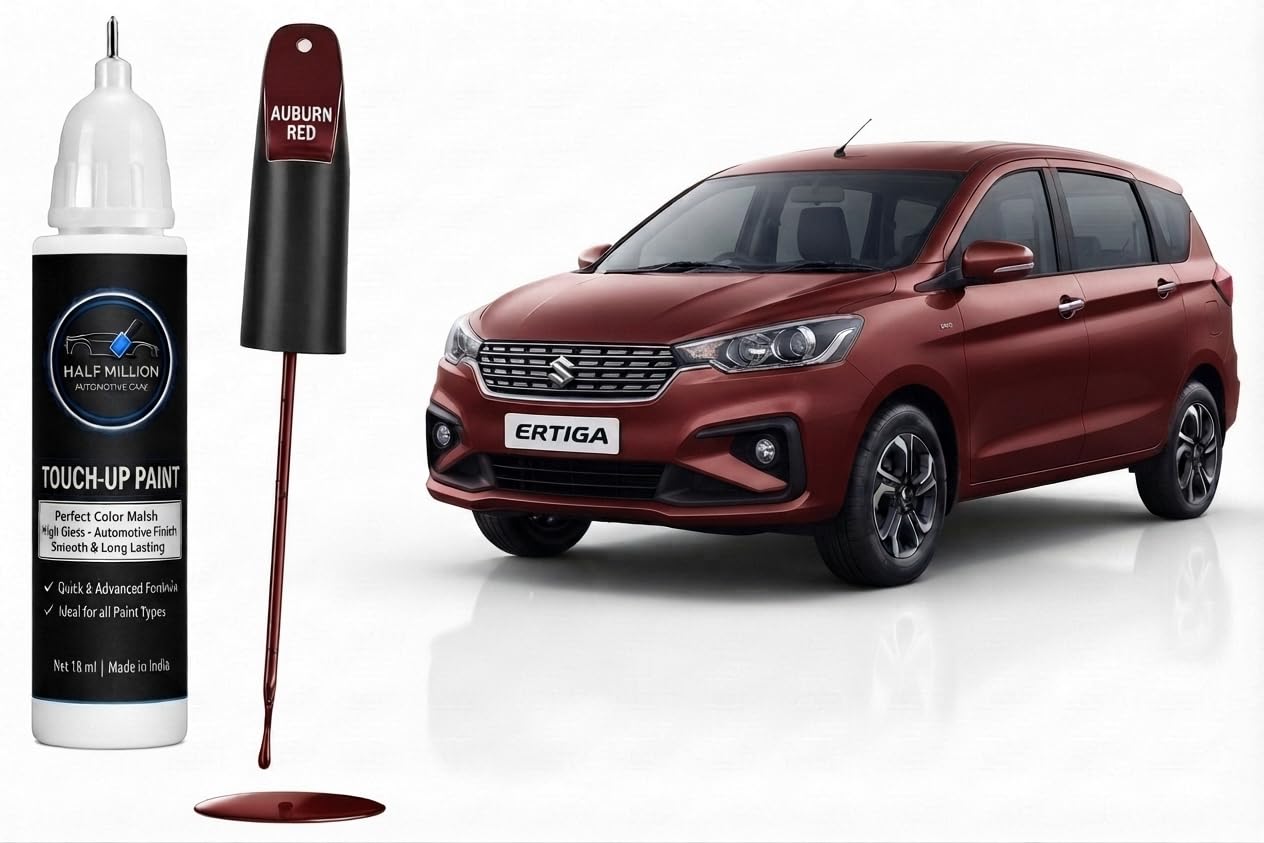 Half Million Touch Up Paint for Maruti Suzuki ERTIGA AUBURN Red | 18ml Car Scratch Repair Paint Pen | Factory Color Match | Quick Dry | High Gloss Finish | DIY Paint Chip & Scratch Remover-image-6