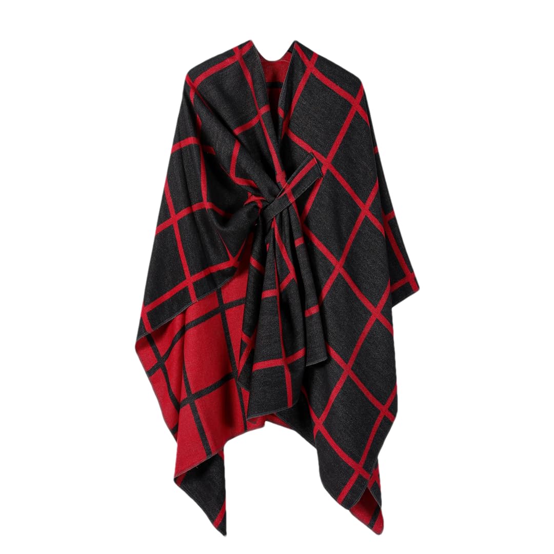 Disimlarl Mantello da donna lavorato a maglia cardigan scialle mantelle irregolari poncho mantelle aperto sul davanti