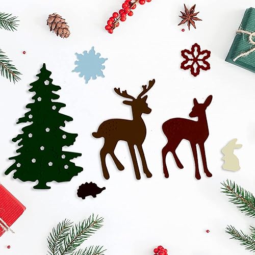 Miniatura 5 de 2 piezas de troqueles de metal para árbol de Navidad, troqueladas de tarjetas de Navidad, plantillas de grabado de árbol de metal, troqueles de