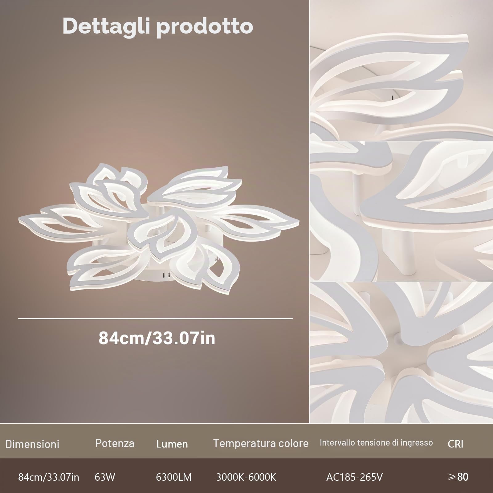 BAYHT Plafoniera LED Soffitto, 120W Lampada da Soffitto con Matter Compatibile con HomeKit, Alexa, Google e IFTTT, Moderna Plafoniera Intelligente per Soggiorno, Camera da Letto, Sala da Pranzo