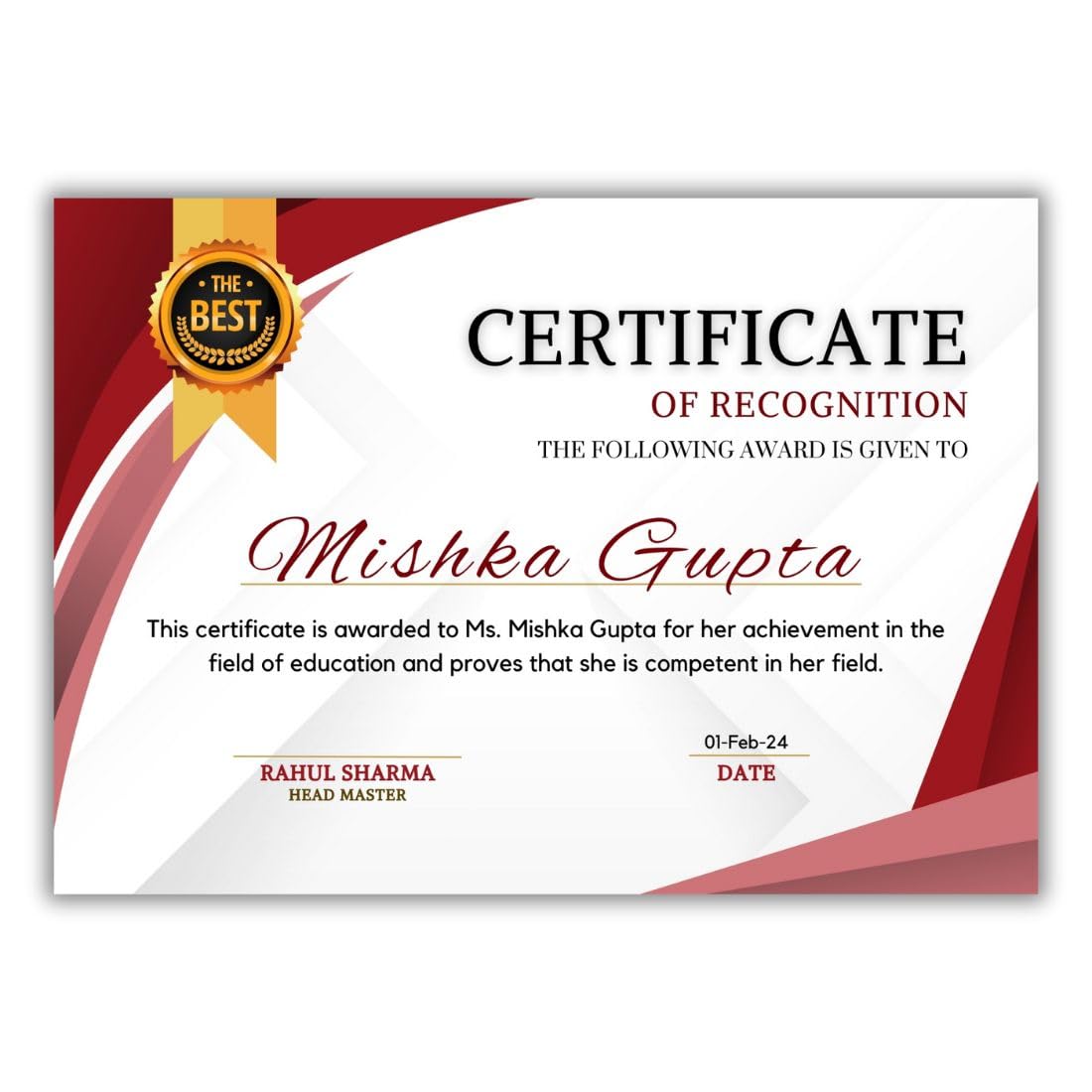 AanyaCentric Set of 20nos A4 Size 8.3 x 11.7 in Self Fill-in Certificate of Appreciation Pre-Printed on Glossy Photo Paper For Recognition Achievement Completion Award for Student Employee Trainee-picture-10