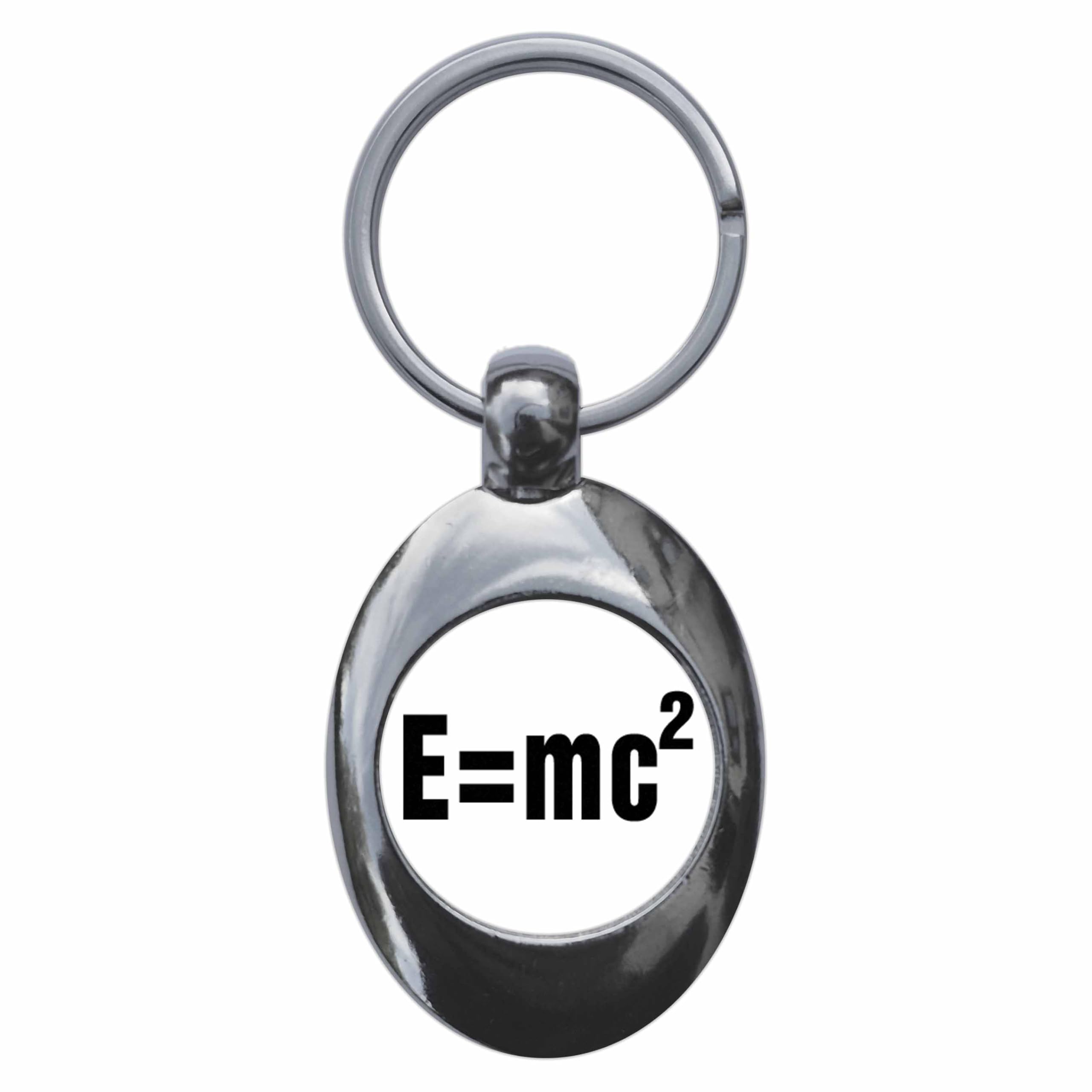 Ozorath E=MC2 Relativity Equation Keyring Keychain Key Ring Chain With Trolley Coin