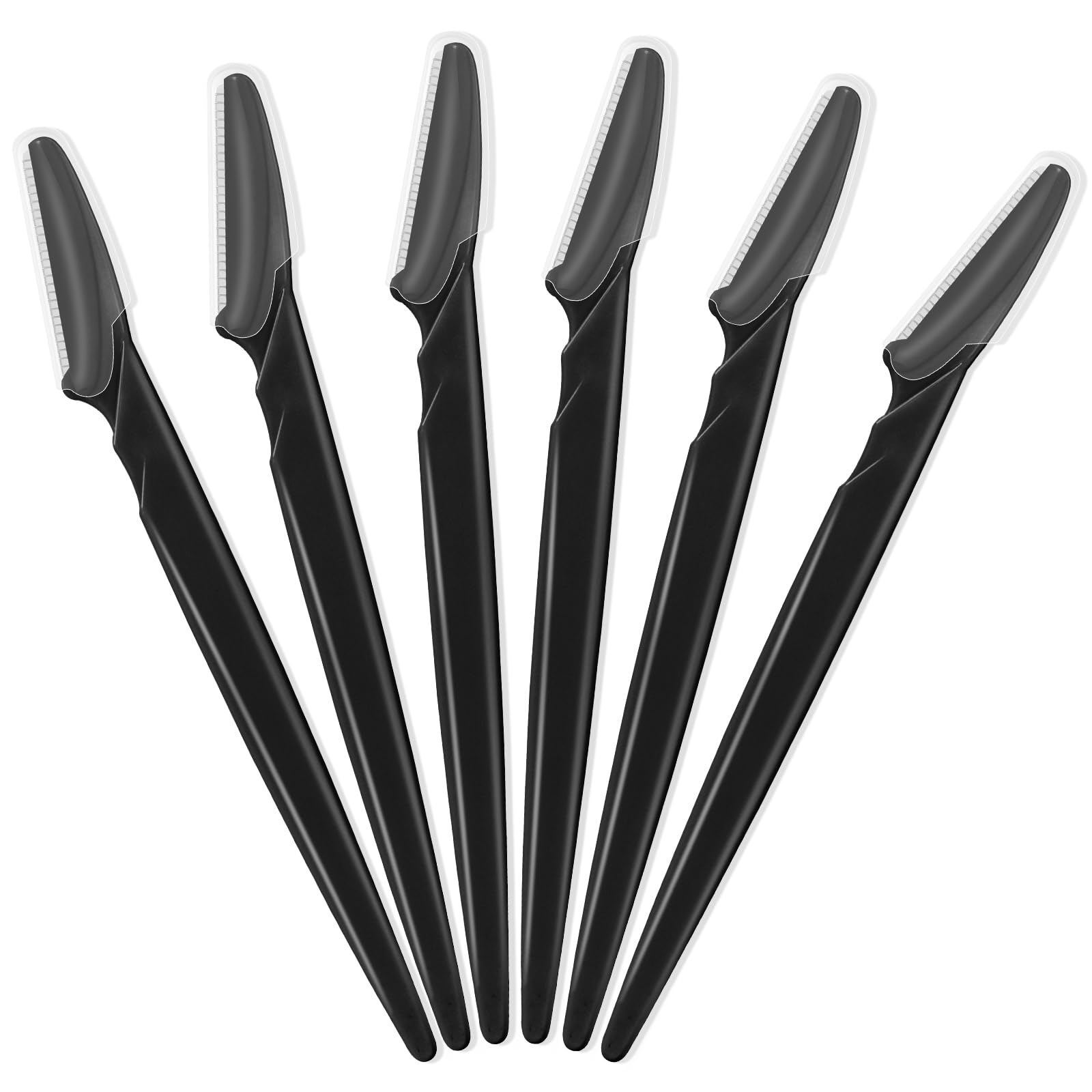 6 Pcs Black Eyebrow Razor, Face Razors Multipurpose, Facial Razors for Women Men, Eyebrow Trimmers Shaver with Protective Cover, Dermaplaning Tools