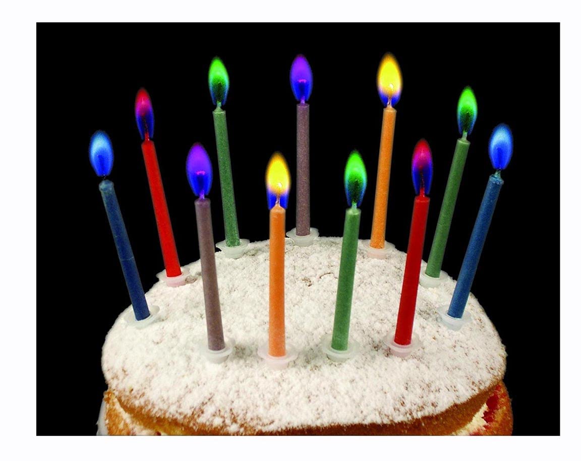 Mr.gadget's Solutions Dark Mr Gadget's Solutions 5 Neon Colour Flame Candles Birthday Xmas Party Cake Holder Novelty Celebration