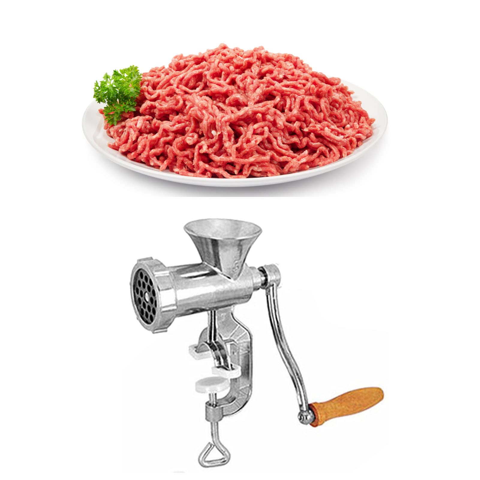 Plplaaoo Meat Grinder Manual,Stainless Steel Hand Meat Mincer,Aluminum Alloy Manual Meat Grinder for Home,Kitchen Restaurant,Butcher’s Shop