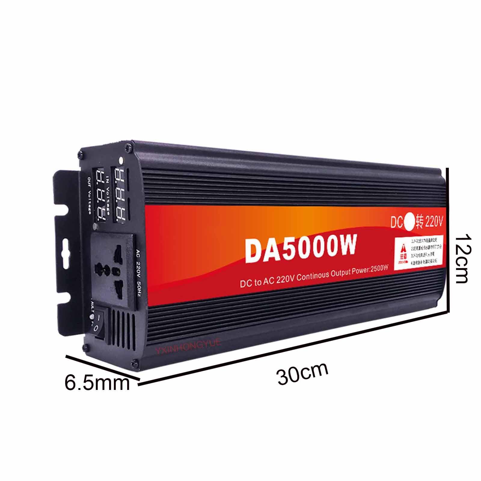 Inverter de Potencia de 5000 vatios 12V 24V 48V 60V 72V DC a AC 110V 220V Convertidor de Potencia con Ventilador de enfriamiento portátil Puro inversor de Onda sinusoidal