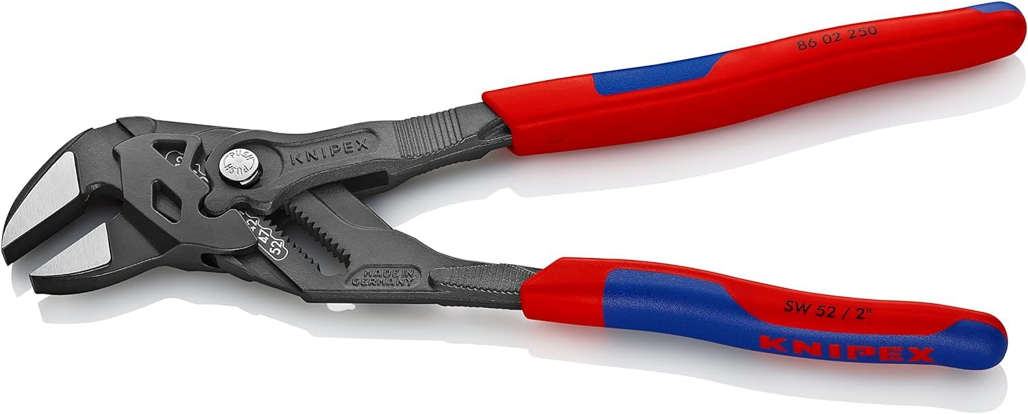 Knipex Sleuteltangen tang en schroefsleutel in één gereedschap grijs geatramenteerd, met meer-componentengrepen 250 mm 86 02 250