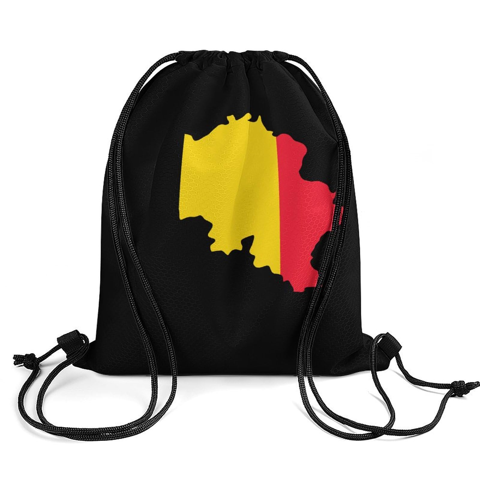 Belgian Map Flag Drawstring Backpack Durable Sport Gym Bags Daypack for Men Women 35 * 42cm