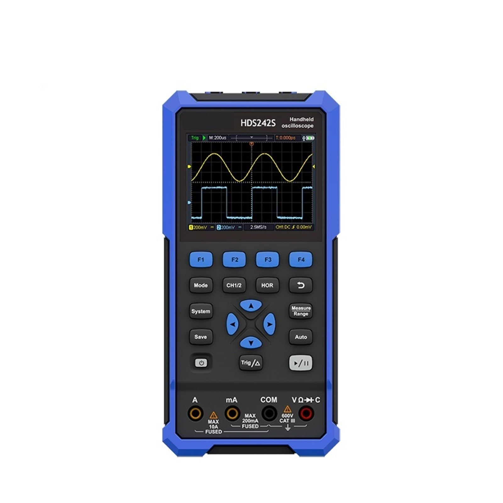 Osciloscopios, Osciloscopio portátil profesional, alcance 3 en 1 de precisión 200MHz 1GS/s y 14 bits(272S)