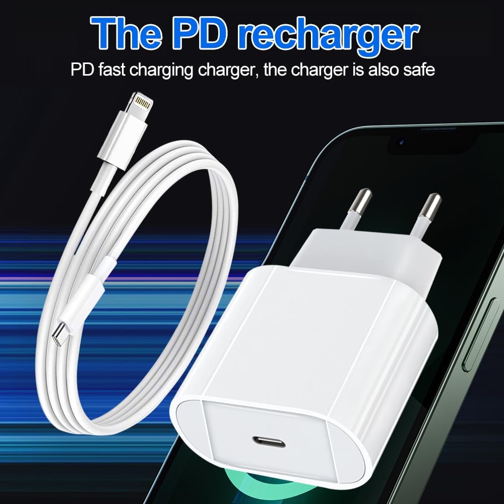Caricatore for iphone - Certificato MFi - caricabatterie for iphone rapido USB C da 30W con cavo 6FT USB C a Lightning di tipo C per iPhone 14/14 Plus/14 Pro/14 Pro Max/13/12/11/SE/iPad,etc