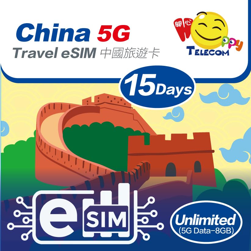 eSim Devices Only | Happy 5G eSim Mainland China 15Days Unlimited...