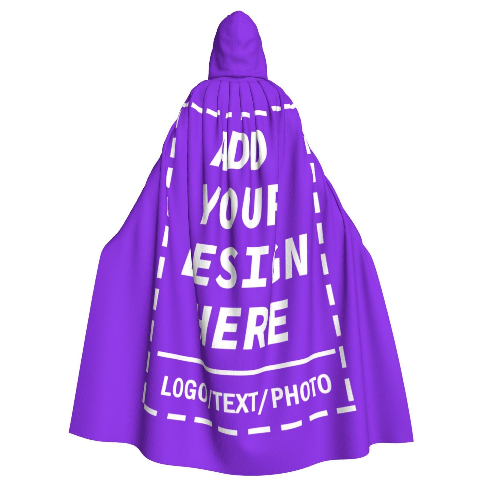 Personalised Cloak Custom Black Cape with Image Text Name Logo, Personalised Cloak with Hood Halloween Costume Adult Women Men, Masquerade, Wedding Party Outfit Funny Custom Gifts for Adults