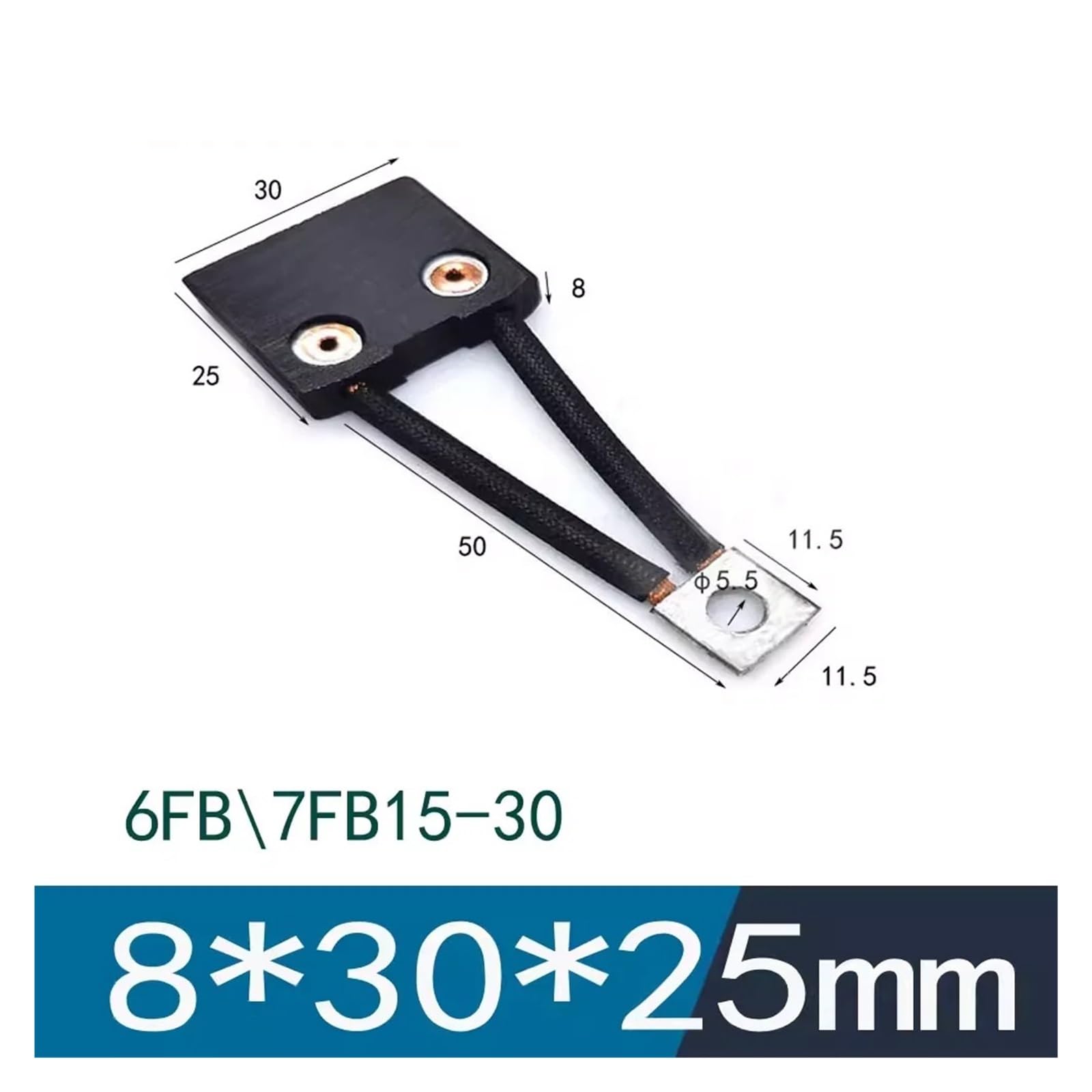 Szczotka węglowa do silnika kierowniczego 8x30x25mm 14512-22501-71 nadaje się do części wózków widłowych model 4FB25 7FB10/15/30. (8X30X25MM 2PCS)