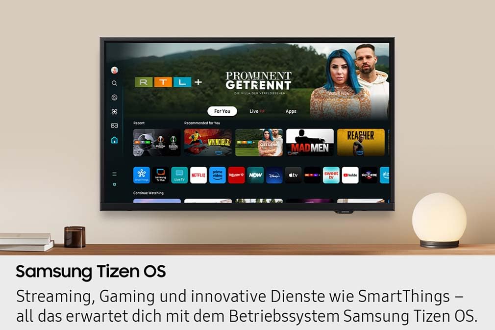 Samsung Full HD F6009F 32 Zoll (81 cm) LED Flachbildfernseher, PurColor-Technologie, HDR, Object Tracking Sound Lite, Knox Security, One UI Tizen, Smart TV, Unbegrenzt kostenlose Inhalte