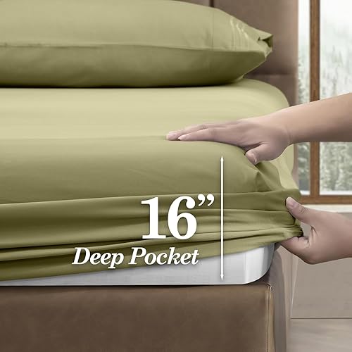 Miniatura 3 de Juego de sábanas de microfibra de 4 piezas prémium de calidad hotelera 1800 hilos, resistente a las arrugas, ultrasuave y transpirable, juego de