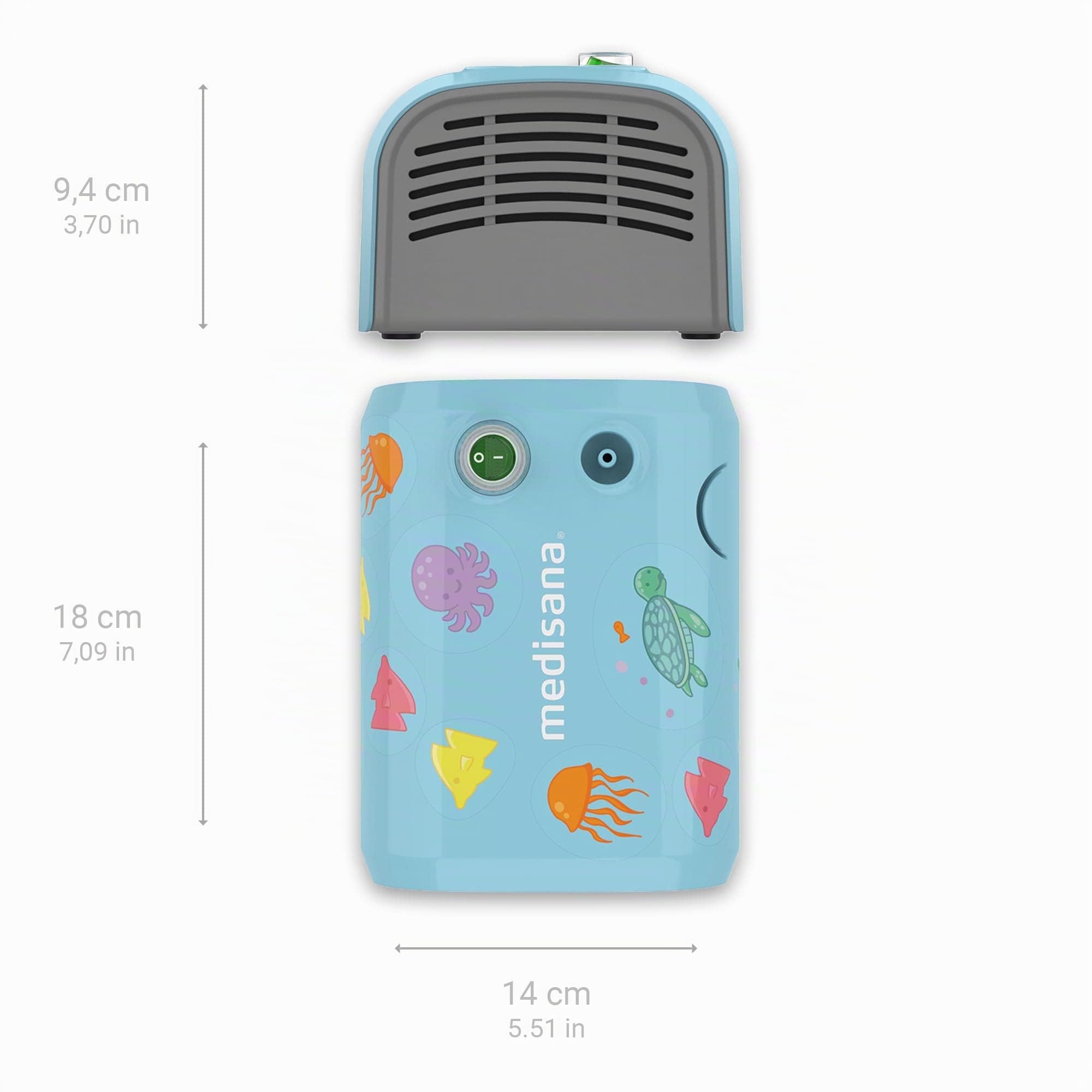 medisana IN 155 inalatore, nebulizzatore a compressore con boccaglio e maschera per adulti e bambini, per raffreddore o asma con numerosi accessori