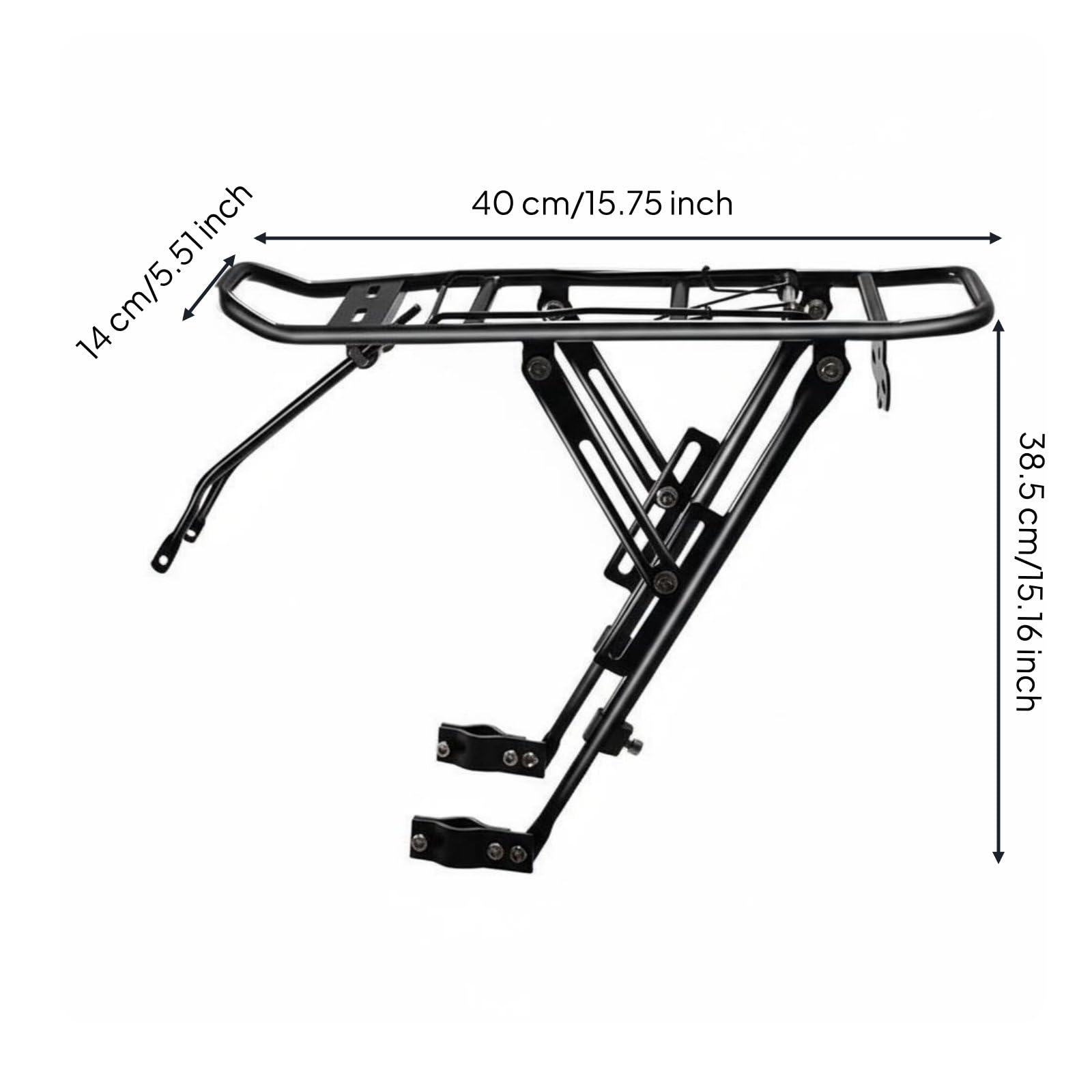 Fahrradträger Aluminium Gepäckträger Hinterrad Fahrradträger mit Verstärkten Verbindungspunkten Und Schnellem Schnellspanner für Stadtwege, Universal W Werkzeug